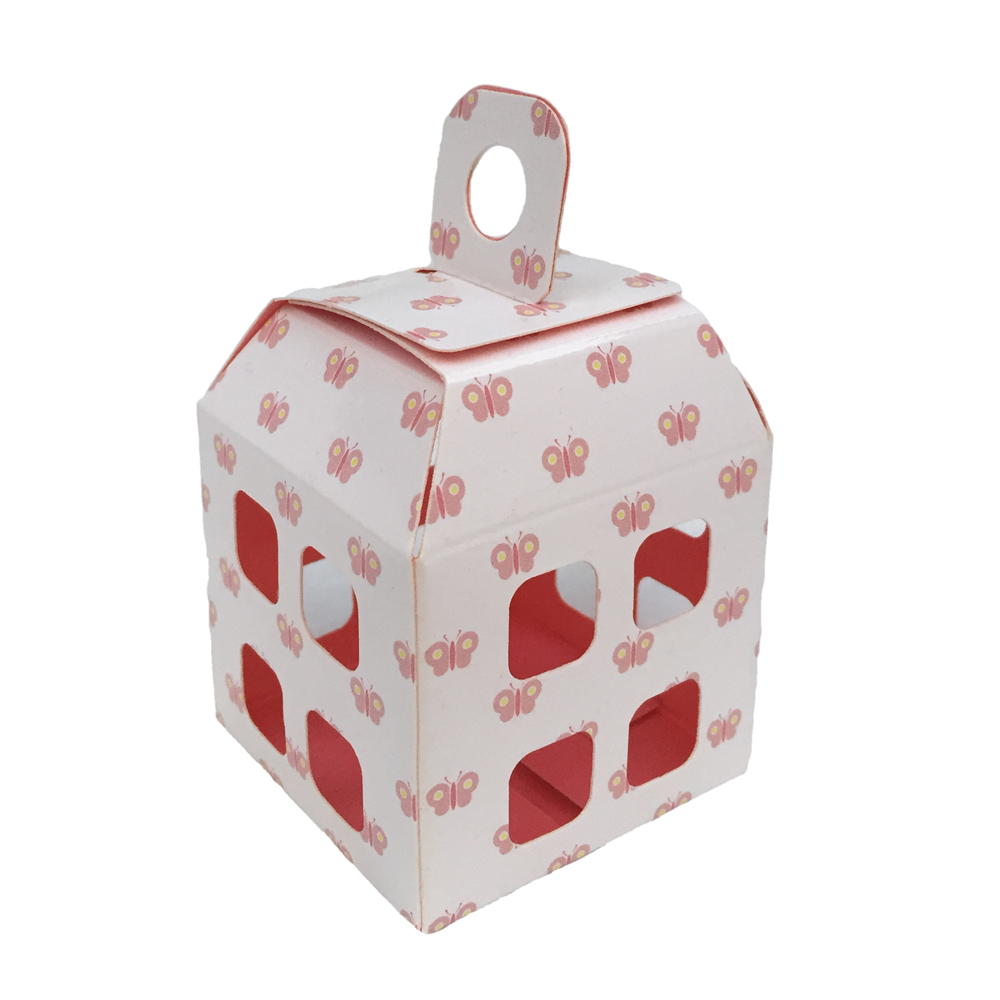 BOMBONIERA CASETTA ROSA ASTUCCIO PORTACONFETTI NASCITA BATTESIMO COMPLEANNO MATRIMONIO