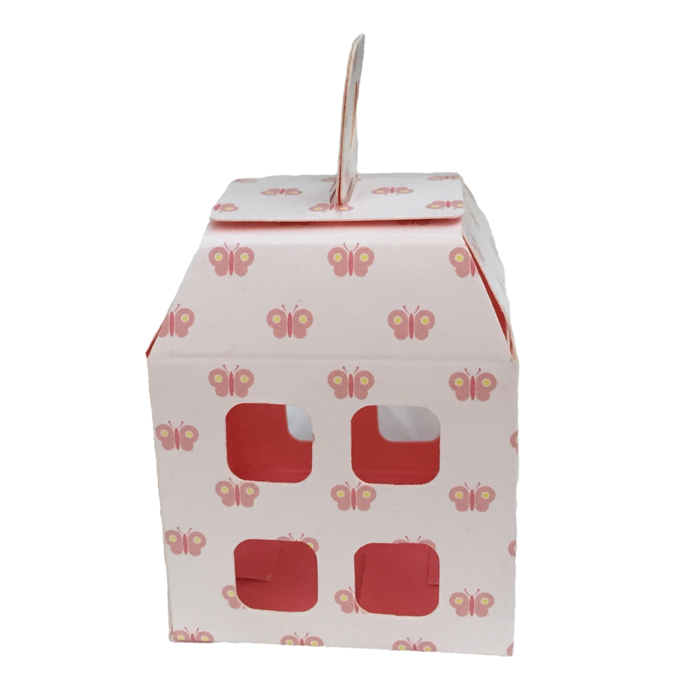 BOMBONIERA CASETTA ROSA ASTUCCIO PORTACONFETTI NASCITA BATTESIMO COMPLEANNO MATRIMONIO