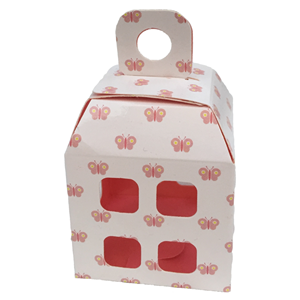 BOMBONIERA CASETTA ROSA ASTUCCIO PORTACONFETTI NASCITA BATTESIMO COMPLEANNO MATRIMONIO
