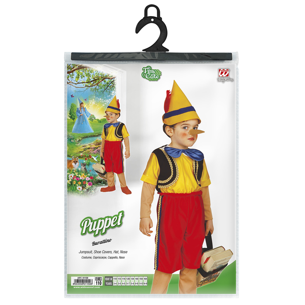 COSTUME VESTITO ABITO TRAVESTIMENTO CARNEVALE HALLOWEEN BAMBINO BURATTINO - 0115