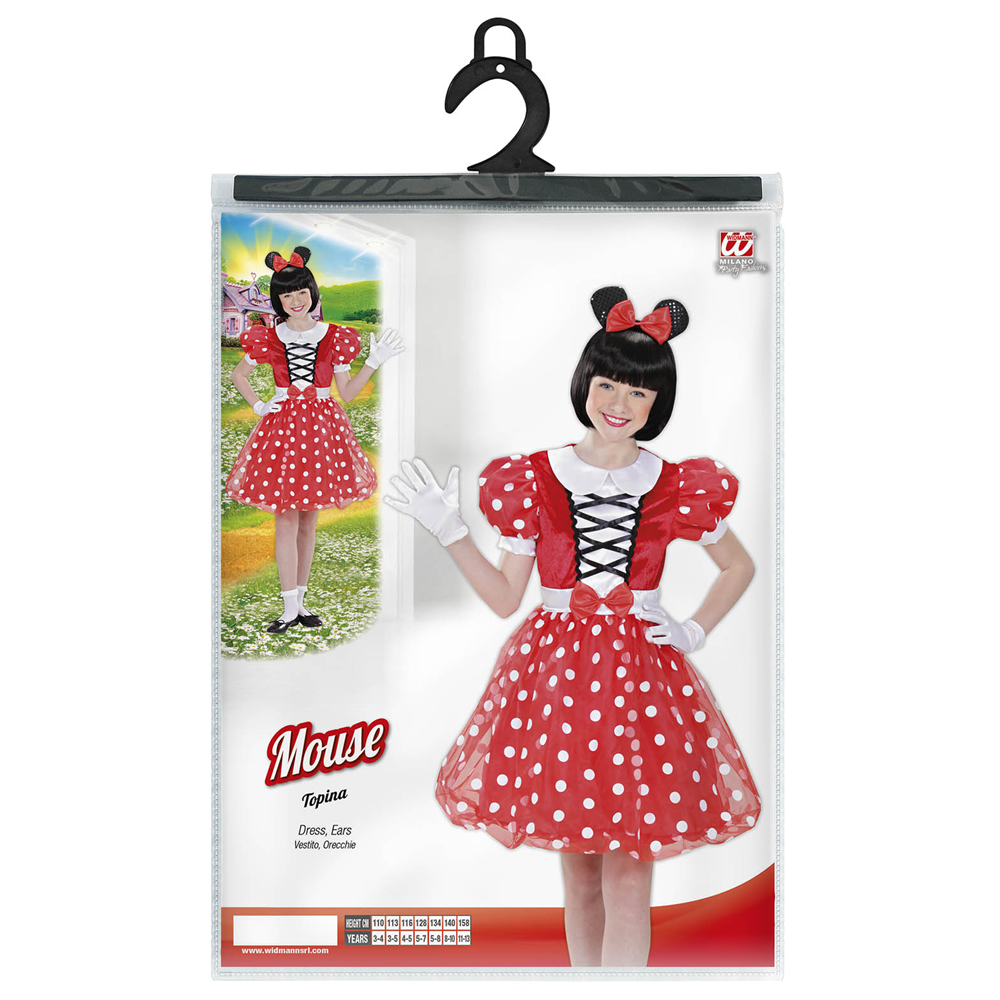 COSTUME VESTITO ABITO TRAVESTIMENTO CARNEVALE BAMBINA TOPINA - 0154