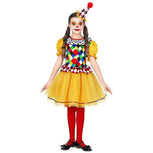 COSTUME VESTITO ABITO TRAVESTIMENTO CARNEVALE HALLOWEEN COSPLAY BAMBINA CLOWN - 0695