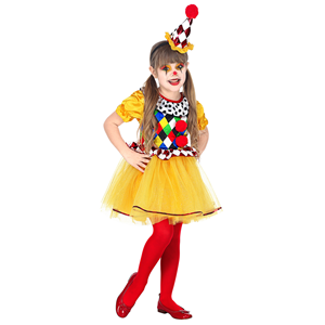 COSTUME VESTITO ABITO TRAVESTIMENTO CARNEVALE HALLOWEEN COSPLAY BAMBINA CLOWN - 0695