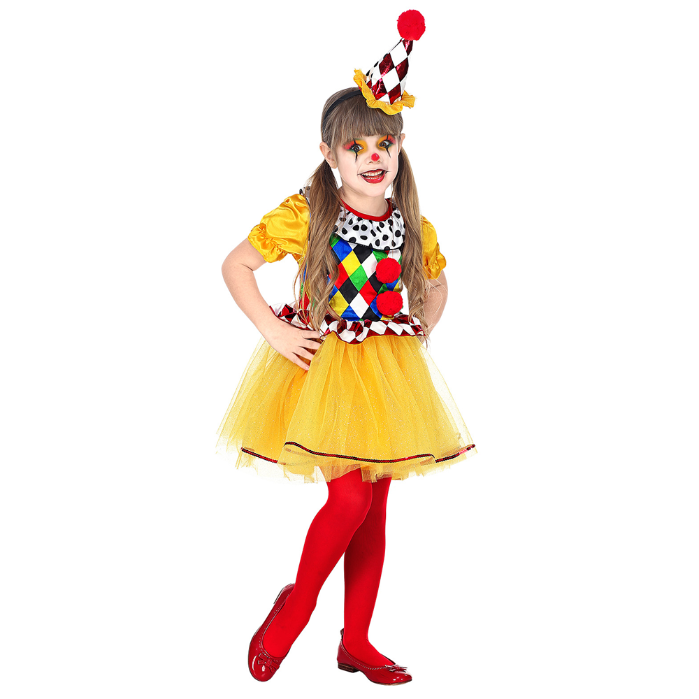 COSTUME VESTITO ABITO TRAVESTIMENTO CARNEVALE HALLOWEEN COSPLAY BAMBINA CLOWN - 0695
