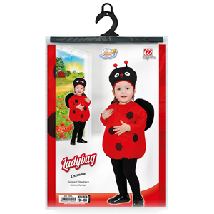 COSTUME VESTITO ABITO TRAVESTIMENTO CARNEVALE BAMBINA COCCINELLA LADYBUG - 1892L