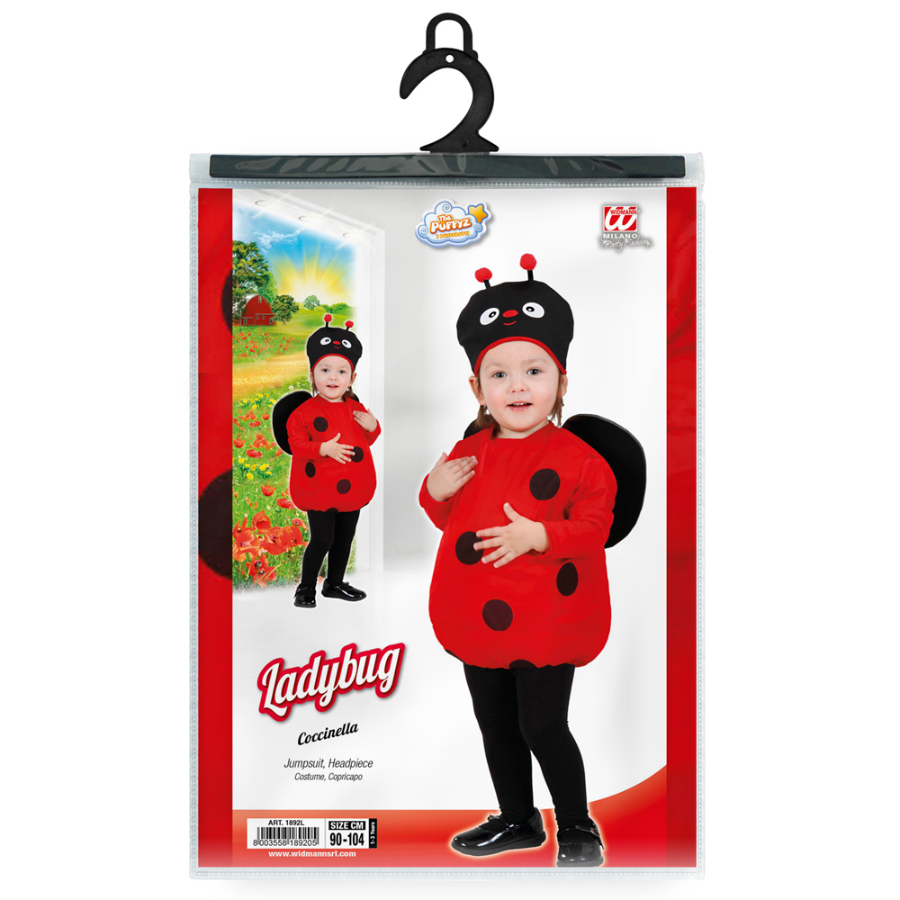 COSTUME VESTITO ABITO TRAVESTIMENTO CARNEVALE BAMBINA COCCINELLA LADYBUG - 1892L