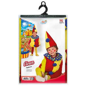 COSTUME VESTITO ABITO TRAVESTIMENTO CARNEVALE HALLOWEEN COSPLAY BAMBINA PAGLIACCIO - 1900C