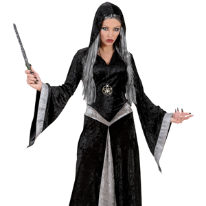 VESTITO CARNEVALE + ACCESSORI MAGO COSTUME CAPPELLO BACCHETTA 11/13 ANNI TRAVESTIMENTO - 0114+1911P