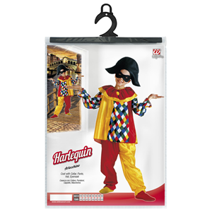 COSTUME VESTITO ABITO TRAVESTIMENTO CARNEVALE HALLOWEEN COSPLAY BAMBINO ARLECCHINO - 3860
