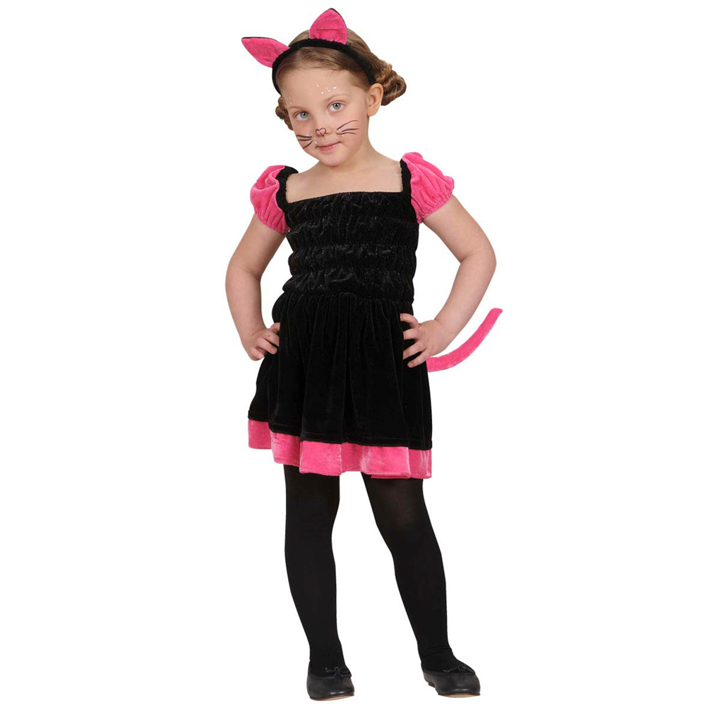 COSTUME VESTITO ABITO TRAVESTIMENTO CARNEVALE HALLOWEEN COSPLAY BAMBINA GATTINA - 4859K
