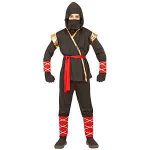 VESTITO CARNEVALE + ACCESSORI NINJA COSTUME SPADA SAI 5/7 ANNI TRAVESTIMENTO - 9681+8711S