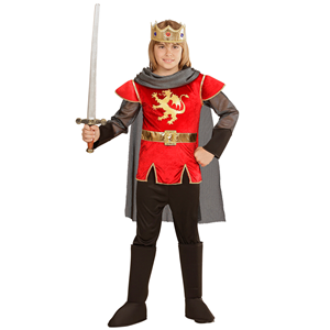 VESTITO CARNEVALE + ACCESSORI RE ARTÙ COSTUME SPADA ANTICA CON FODERO 4/5 ANNI TRAVESTIMENTO - 0549+86244