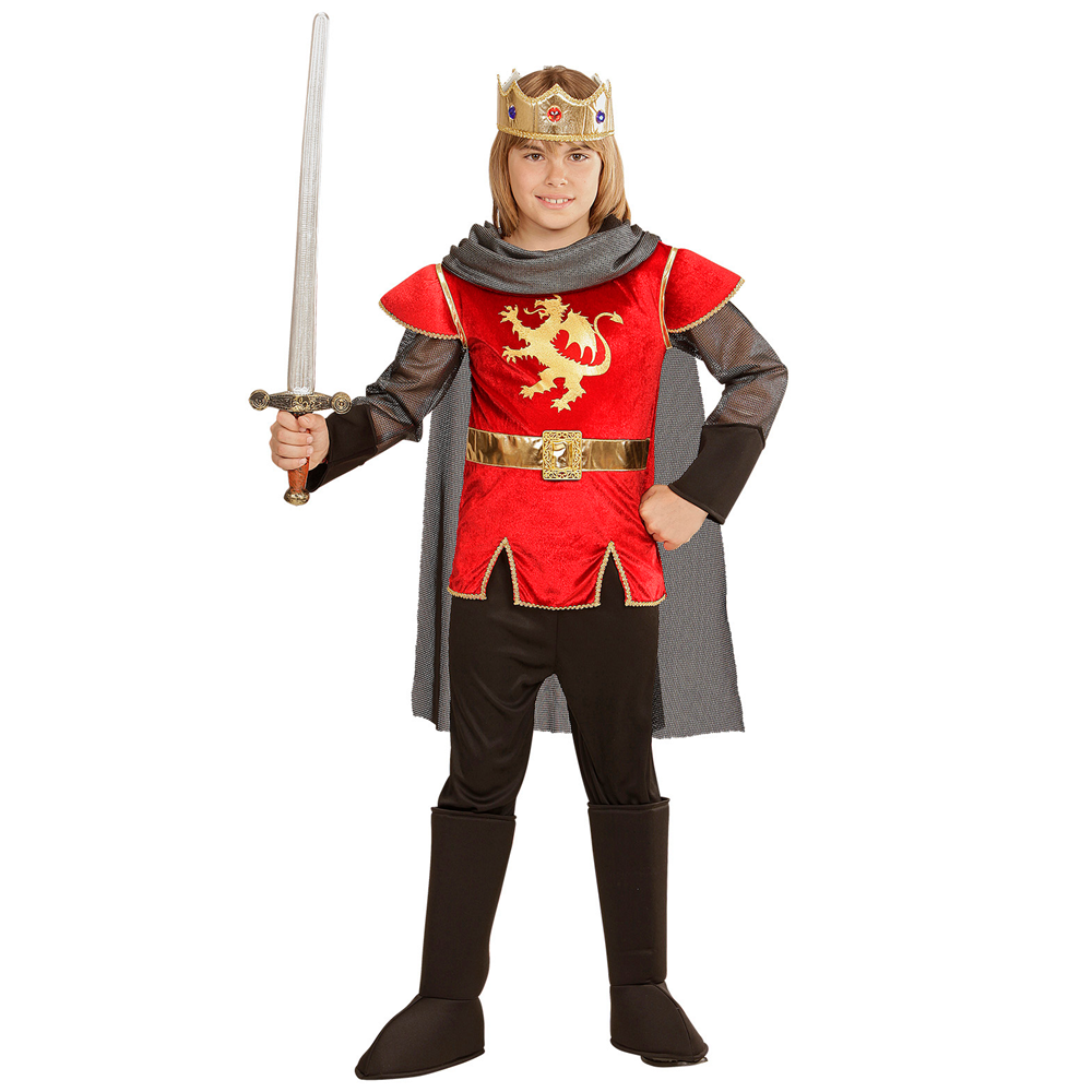 VESTITO CARNEVALE + ACCESSORI RE ARTÙ COSTUME SPADA ANTICA CON FODERO 4/5 ANNI TRAVESTIMENTO - 0549+86244