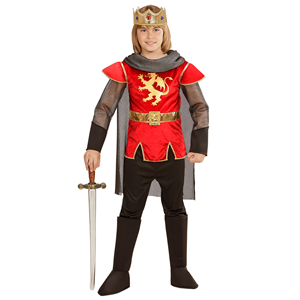 VESTITO CARNEVALE + ACCESSORI RE ARTÙ COSTUME SPADA ANTICA CON FODERO 4/5 ANNI TRAVESTIMENTO - 0549+86244