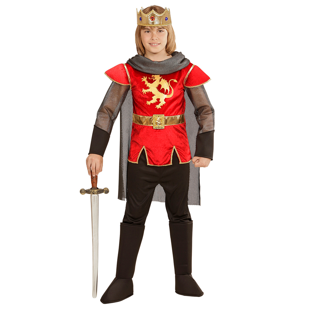 VESTITO CARNEVALE + ACCESSORI RE ARTÙ COSTUME SPADA ANTICA CON FODERO 4/5 ANNI TRAVESTIMENTO - 0549+86244