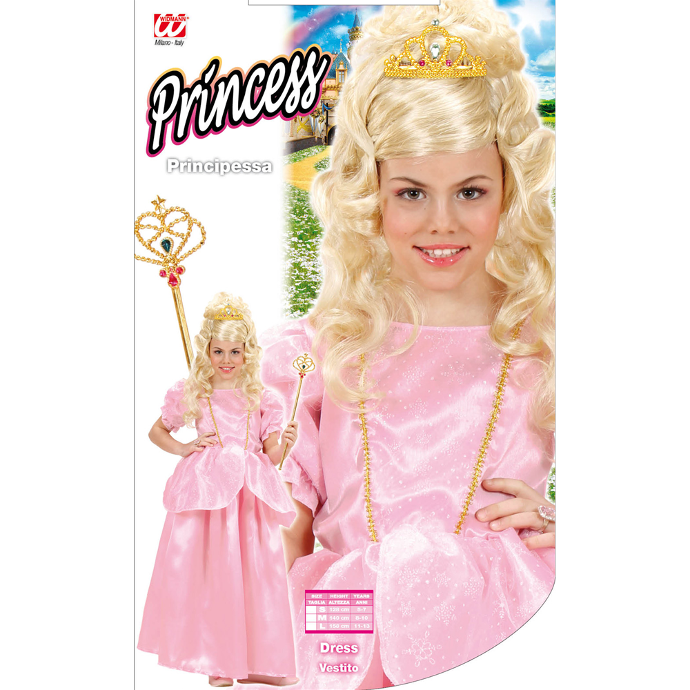 COSTUME VESTITO ABITO TRAVESTIMENTO CARNEVALE HALLOWEEN COSPLAY BAMBINA PRINCIPESSA ROSA - 1276