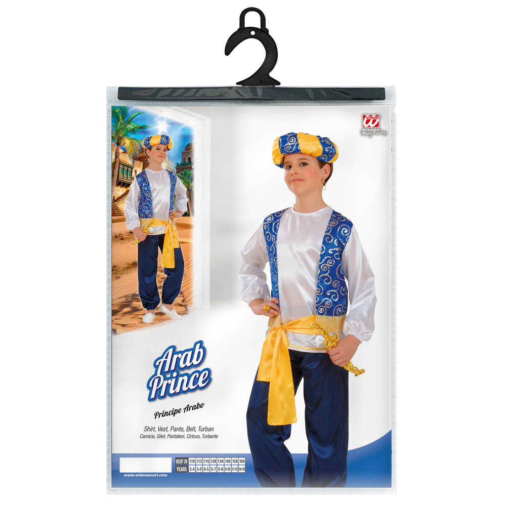 COSTUME VESTITO ABITO TRAVESTIMENTO CARNEVALE HALLOWEEN COSPLAY BAMBINO PRINCIPE ARABO - 5539