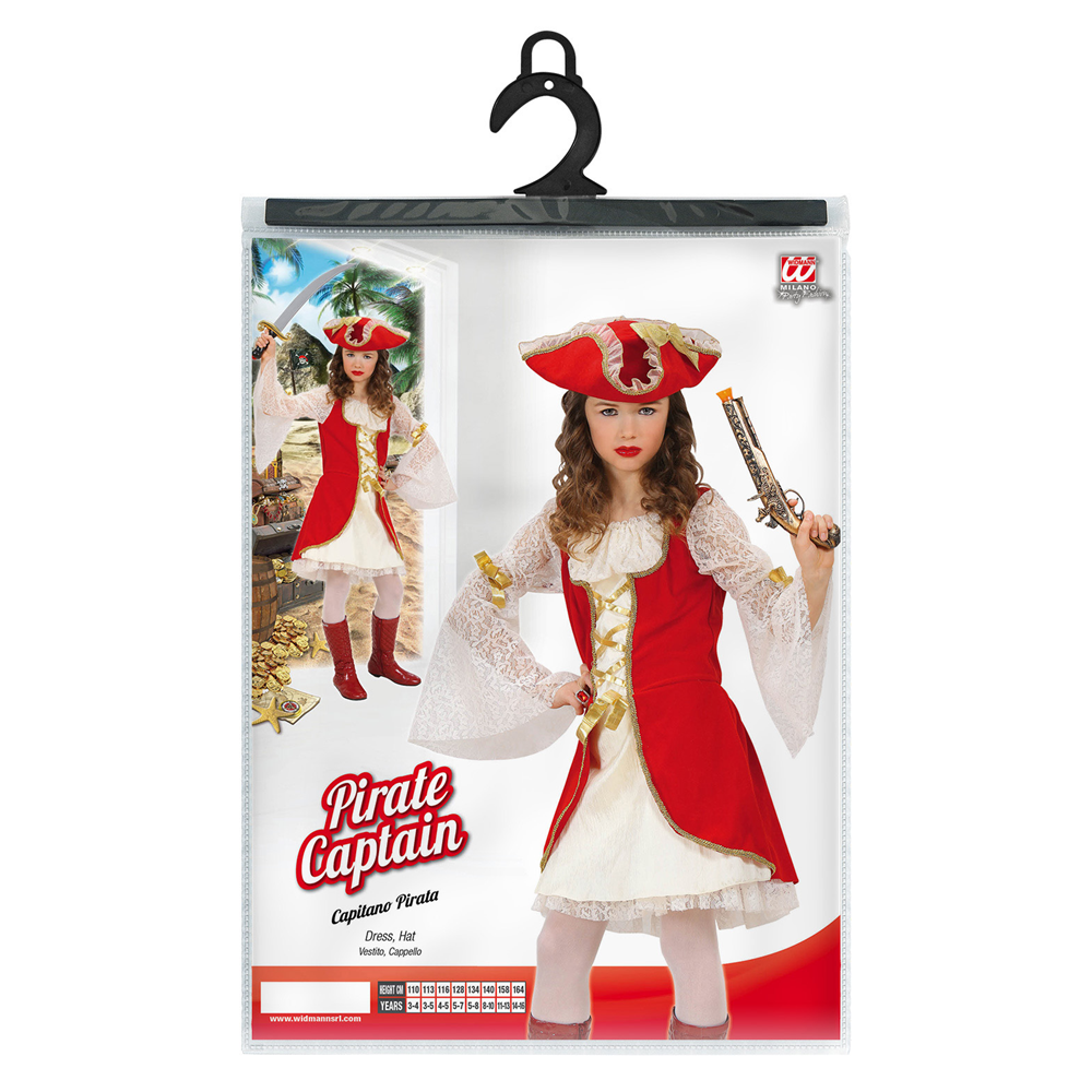 VESTITO CARNEVALE + ACCESSORI CAPITANO PIRATA VESTITO CAPPELLO SCIABOLA 5/7 ANNI TRAVESTIMENTO - 5879+7006A