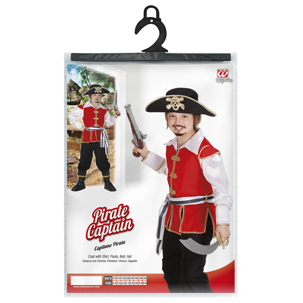 COSTUME VESTITO ABITO TRAVESTIMENTO CARNEVALE HALLOWEEN COSPLAY BAMBINO CAPITANO PIRATA - 7454