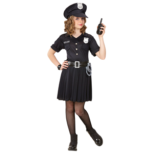 VESTITO CARNEVALE + ACCESSORI POLIZIOTTA COSTUME PISTOLA MANETTE 11/13 ANNI TRAVESTIMENTO - 6555+2413D+2775P