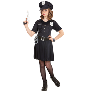 VESTITO CARNEVALE + ACCESSORI POLIZIOTTA COSTUME PISTOLA MANETTE 11/13 ANNI TRAVESTIMENTO - 6555+2413D+2775P