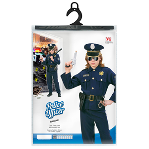 VESTITO CARNEVALE + ACCESSORI POLIZIOTTO COSTUME MANETTE FUCILE 5/7 ANNI TRAVESTIMENTO - 7316+2413D+7084M