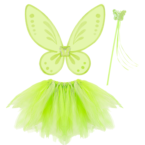 SET FATINA MAGICA ALI GONNA BACCHETTA - ACCESSORI ABITO VESTITO TRAVESTIMENTO CARNEVALE BAMBINA