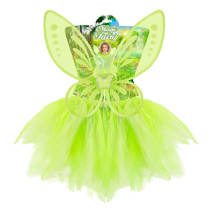 SET FATINA MAGICA ALI GONNA BACCHETTA - ACCESSORI ABITO VESTITO TRAVESTIMENTO CARNEVALE BAMBINA