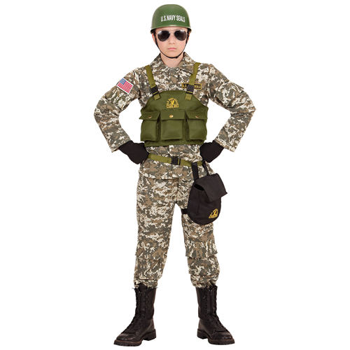 COSTUME VESTITO ABITO TRAVESTIMENTO CARNEVALE BAMBINO SOLDATO NAVY SEALS