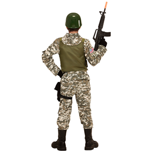VESTITO CARNEVALE + ACCESSORI SOLDATO NAVY SEALS COSTUME ELMO FUCILE D'ASSALTO 11/13 ANNI TRAVESTIMENTO - 9684+7084M