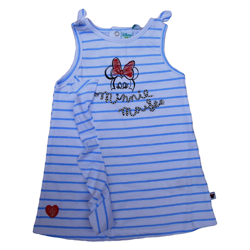 SCAMICIATA VESTITO MINNIE MOUSE DISNEY NEONATA BAMBINA SUN CITY TAGLIE 12/36 MESI - SE0097CELESTE