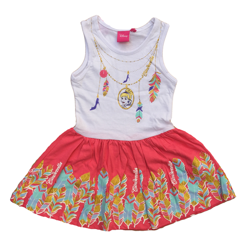 SCAMICIATA VESTITO PRINCIPESSE CENERENTOLA DISNEY BAMBINA SUN CITY TAGLIE 3/6 ANNI - SE1380BIANCO