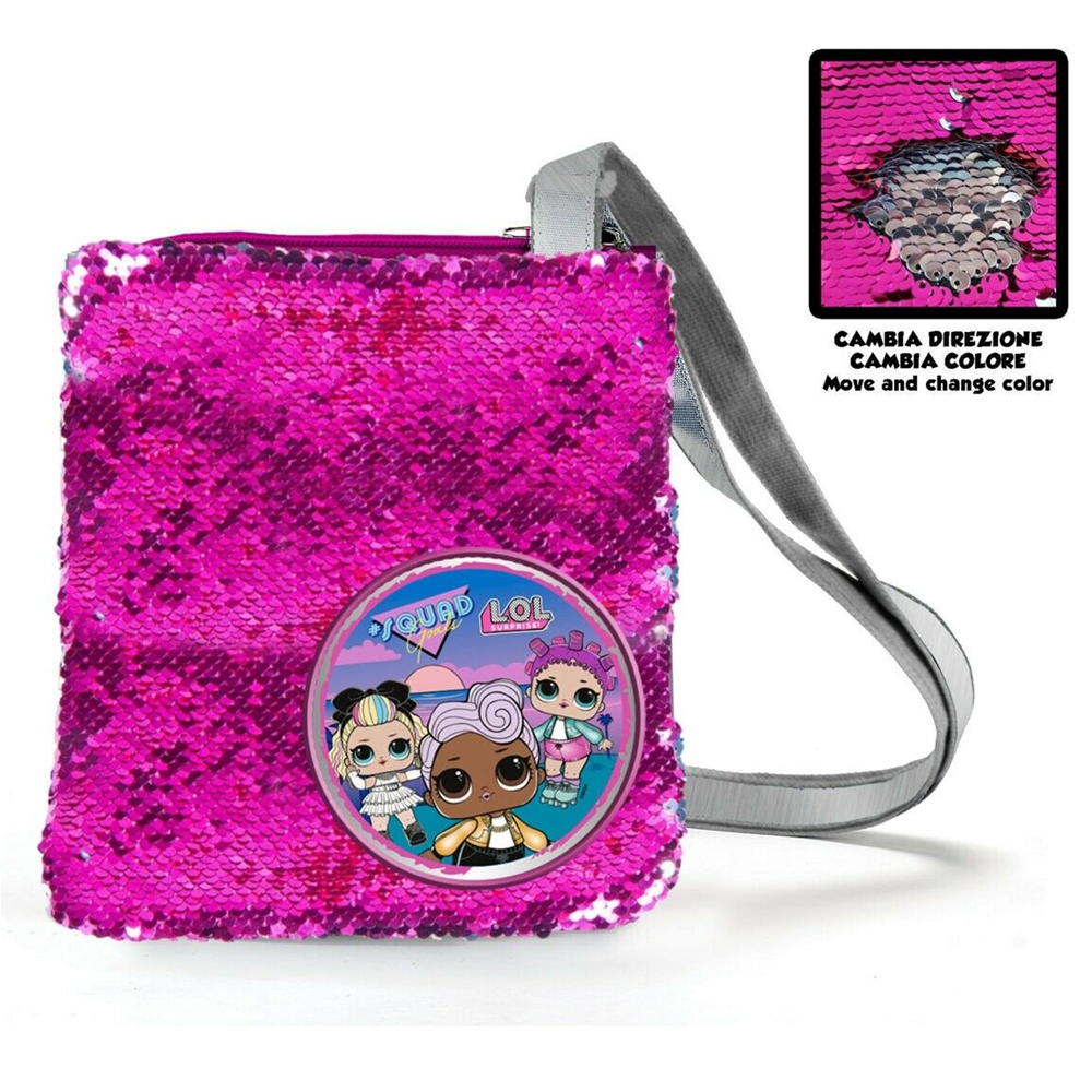 BORSA PASSEGGIO PAILLETTES REVERSIBILI GIRABRILLA LOL SURPRISE CM. 24X20 - B99212MC