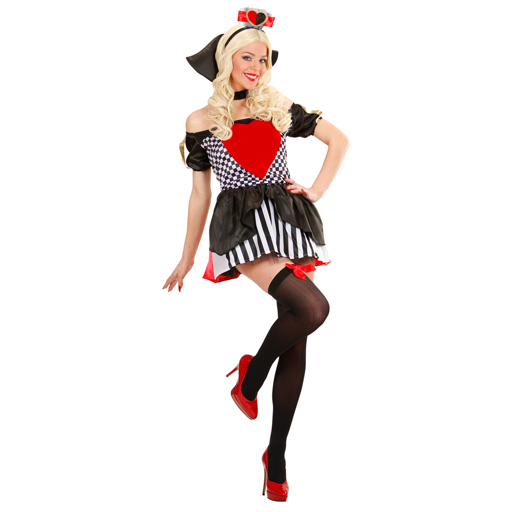 COSTUME VESTITO ABITO TRAVESTIMENTO CARNEVALE HALLOWEEN COSPLAY DONNA ADULTO - REGINA DI CUORI - 7645