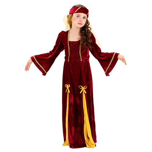 COSTUME VESTITO ABITO TRAVESTIMENTO CARNEVALE BAMBINA PRINCIPESSA MEDIEVALE - 1252M