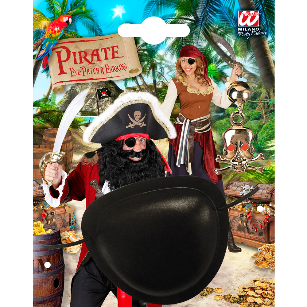 SET PIRATA - BENDA PER OCCHIO E ORECCHINO - ACCESSORI ABITO VESTITO CARNEVALE BAMBINO