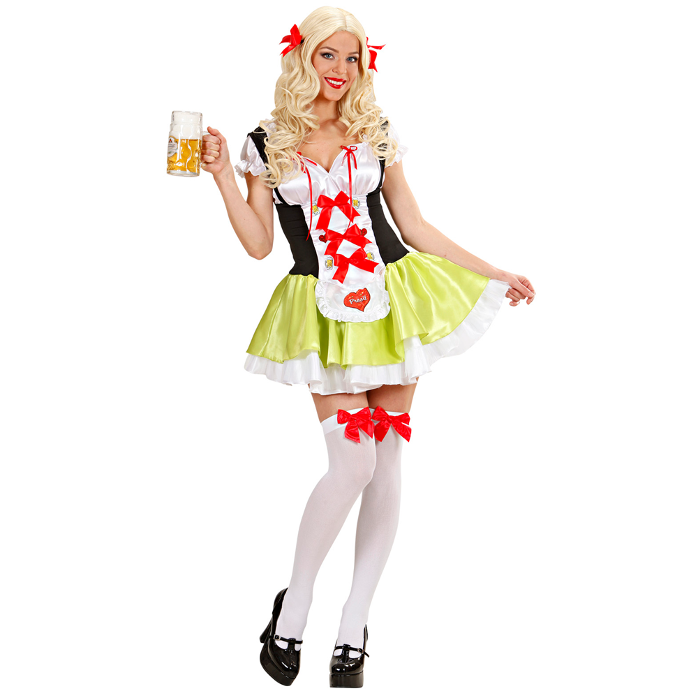 COSTUME VESTITO ABITO TRAVESTIMENTO CARNEVALE HALLOWEEN COSPLAY DONNA ADULTO - CAMERIERA BAVARESE - 7624