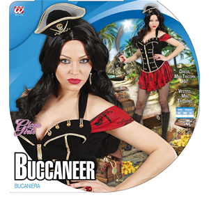 COSTUME VESTITO ABITO TRAVESTIMENTO CARNEVALE HALLOWEEN COSPLAY DONNA ADULTO - BUCANIERA - 7634