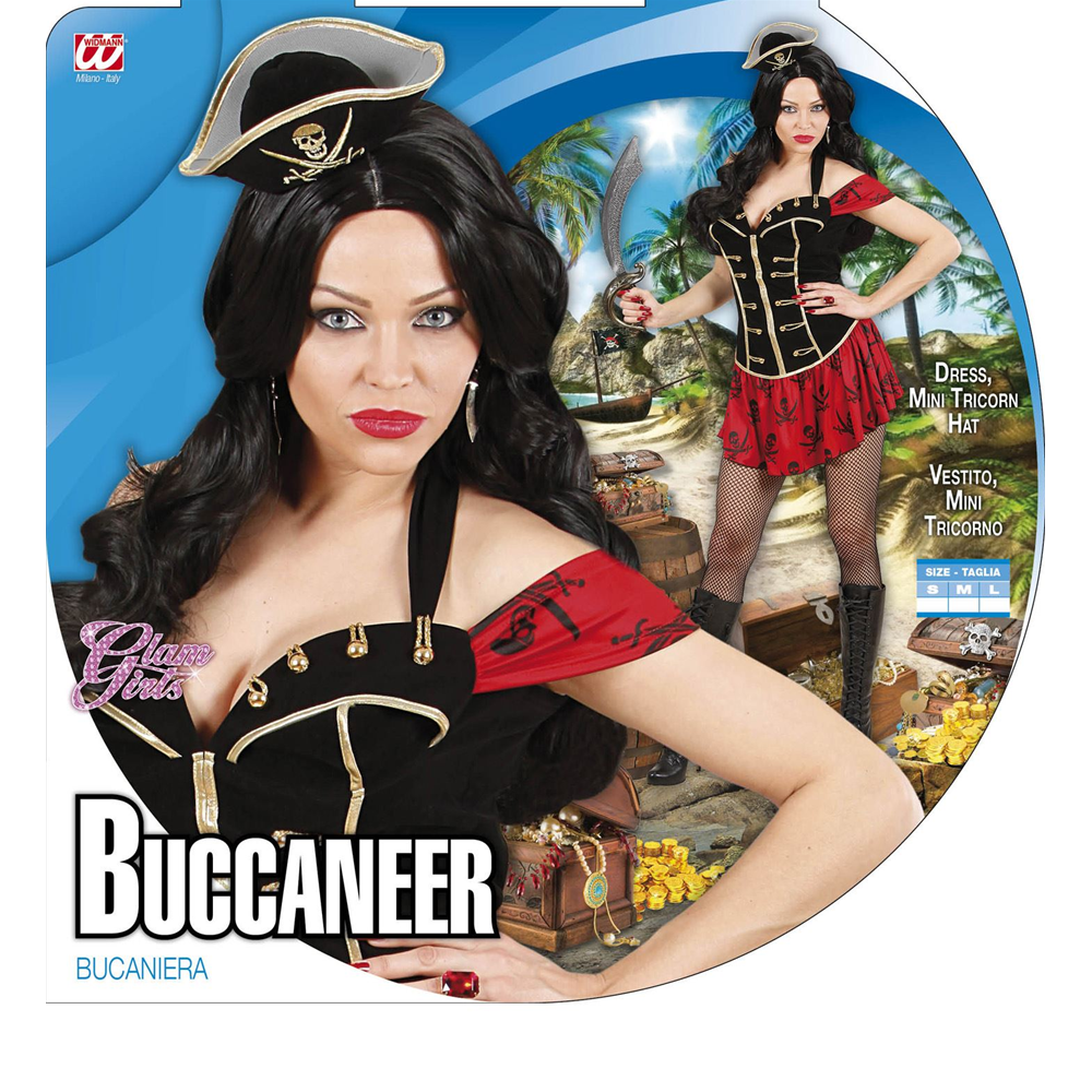 COSTUME VESTITO ABITO TRAVESTIMENTO CARNEVALE HALLOWEEN COSPLAY DONNA ADULTO - BUCANIERA - 7634