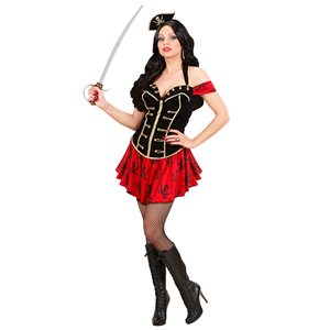 COSTUME VESTITO ABITO TRAVESTIMENTO CARNEVALE HALLOWEEN COSPLAY DONNA ADULTO - BUCANIERA - 7634