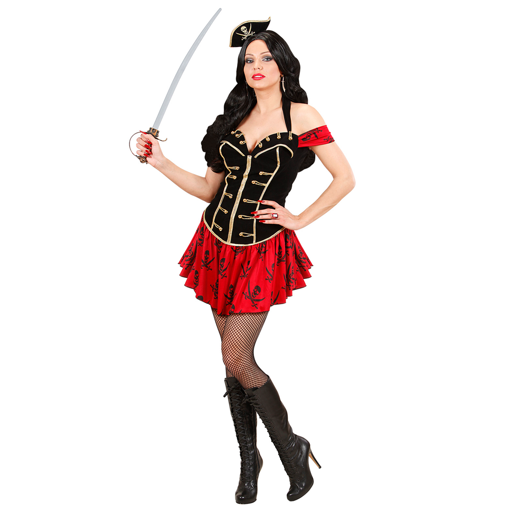 COSTUME VESTITO ABITO TRAVESTIMENTO CARNEVALE HALLOWEEN COSPLAY DONNA ADULTO - BUCANIERA - 7634