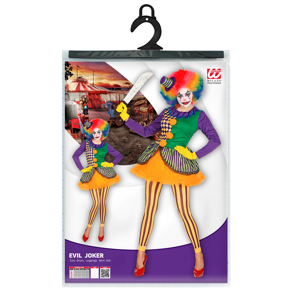COSTUME VESTITO ABITO TRAVESTIMENTO CARNEVALE HALLOWEEN COSPLAY ADULTO EVIL JOKER - DONNA - 0285