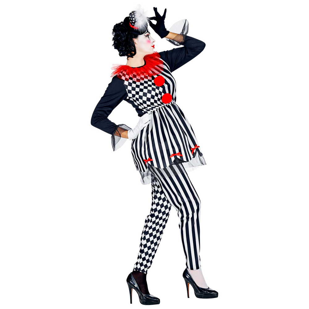 COSTUME VESTITO ABITO TRAVESTIMENTO CARNEVALE HALLOWEEN COSPLAY DONNA ADULTO - ARLECCHINA HORROR - 0800