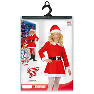 COSTUME VESTITO ABITO TRAVESTIMENTO CARNEVALE HALLOWEEN COSPLAY BAMBINA - MISS SANTA BABBO NATALE - 1490