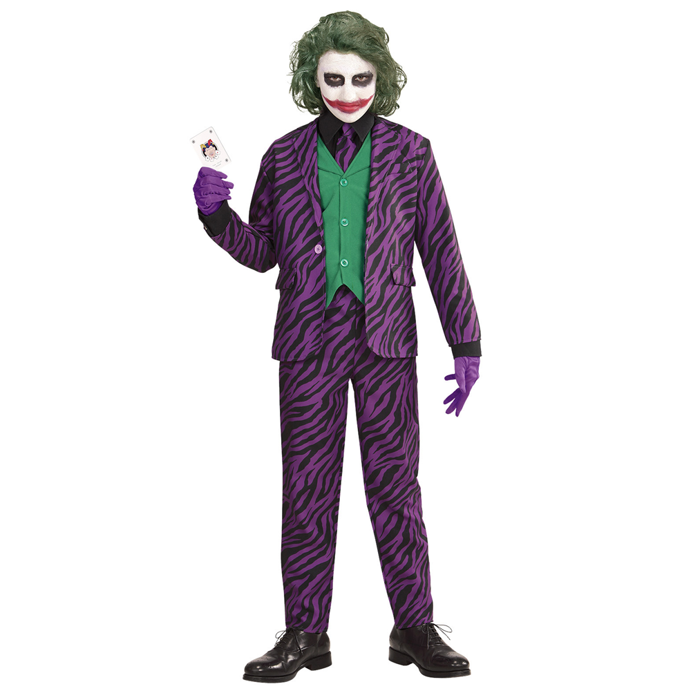 COSTUME CON ACCESSORI EVIL CLOWN ABITO BASTONE CON TESCHIO 105 CM TRAVESTIMENTO HALLOWEEN 4/5 ANNI - 1931+07603