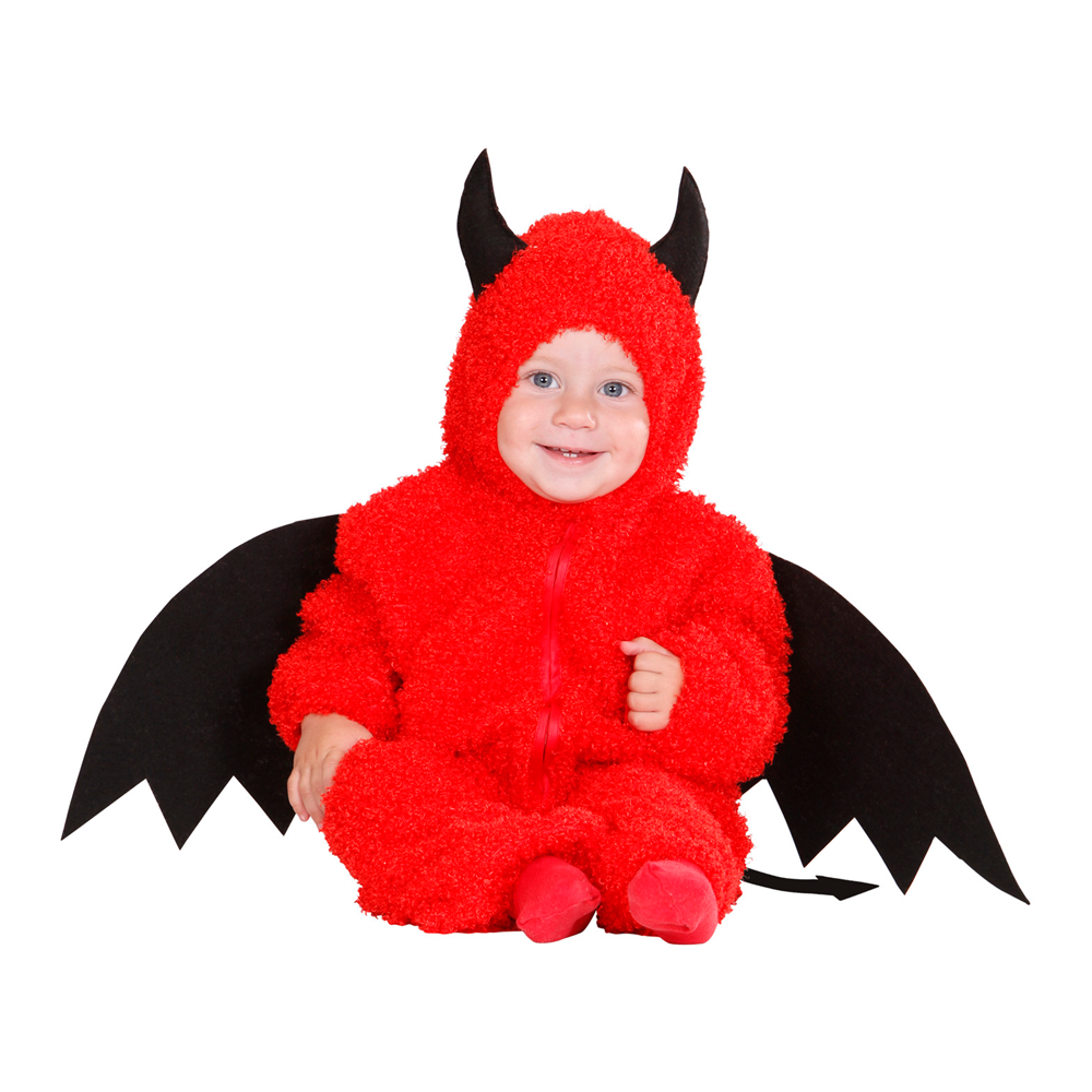 COSTUME VESTITO ABITO TRAVESTIMENTO CARNEVALE BAMBINO DIAVOLETTO FUZZY CM 80 e CM 92