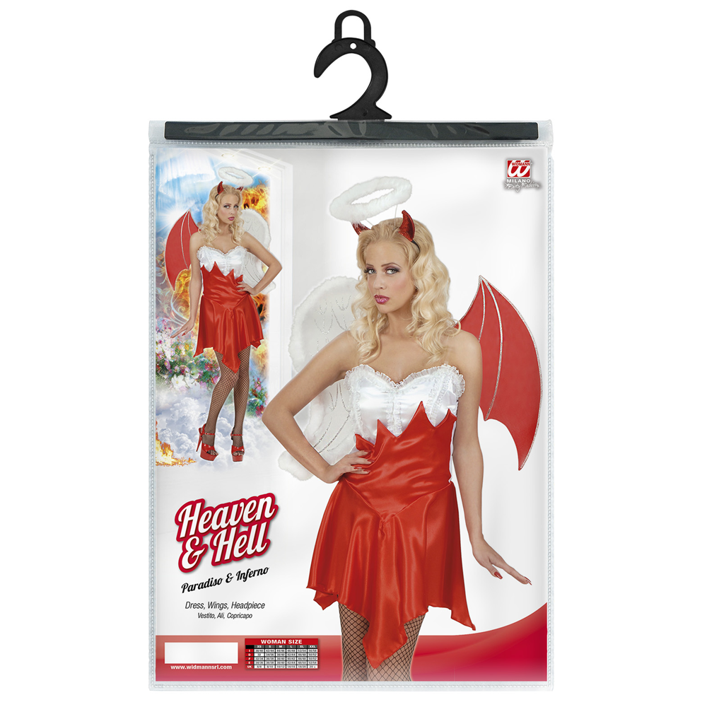 COSTUME VESTITO ABITO TRAVESTIMENTO CARNEVALE HALLOWEEN - PARADISO & INFERNO - COSPLAY ADULTO - DIAVOLESSA - 5608