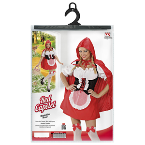 COSTUME VESTITO ABITO TRAVESTIMENTO CARNEVALE ADULTO - CAPPUCCETTO MANTELLINO ROSSO