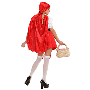 COSTUME VESTITO ABITO TRAVESTIMENTO CARNEVALE ADULTO - CAPPUCCETTO MANTELLINO ROSSO