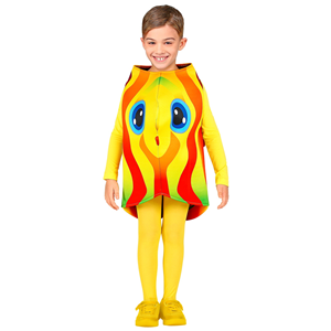 VESTITO CARNEVALE + ACCESSORI PESCE TROPICALE COSTUME TUTA GIALLA TRAVESTIMENTO BAMBINI - 00045+04561